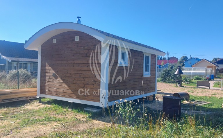Баня из бруса 4х5 с округлой крышей фото 3